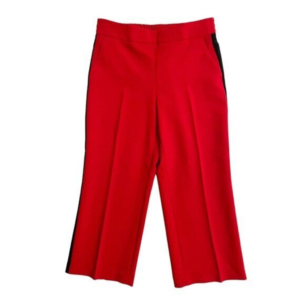 Belle Vere Red Pants Side Stripe Casual Wide Leg Crop Pants SZ M New
